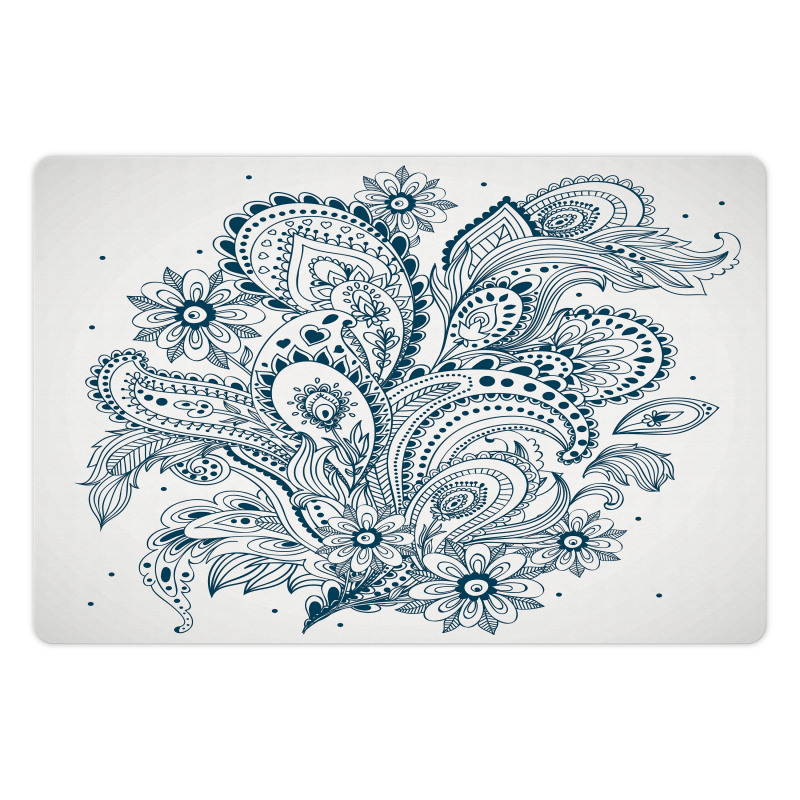 Ornate Floral Leaf Arrangement Pet Mat