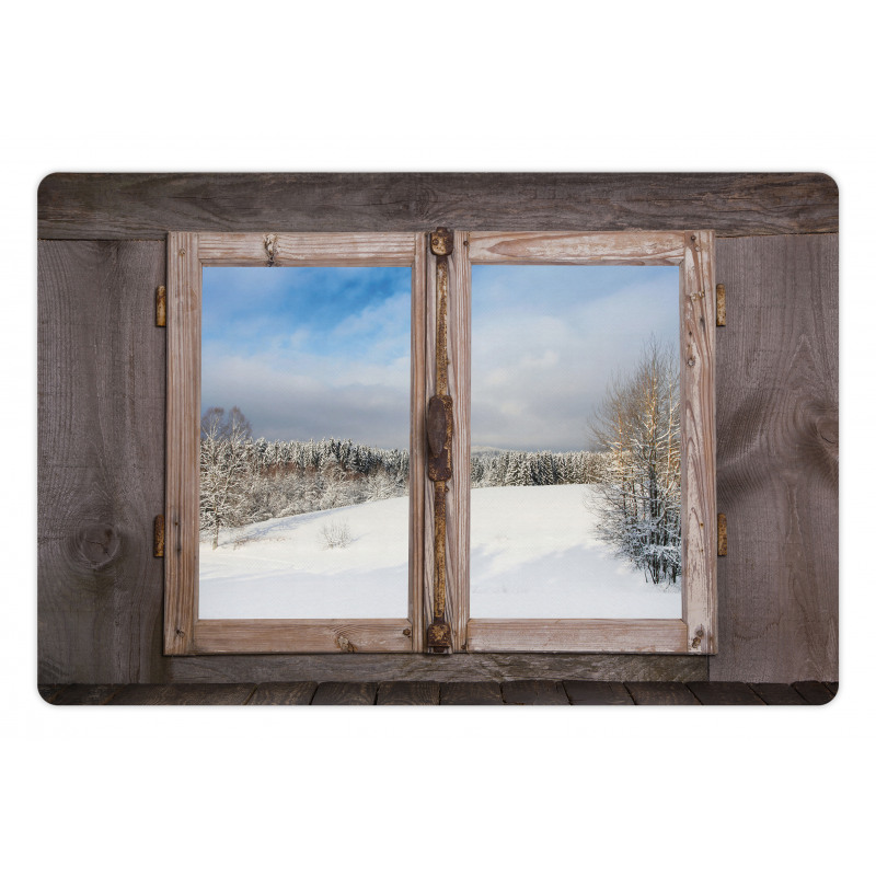 Winter Season Scene Pet Mat