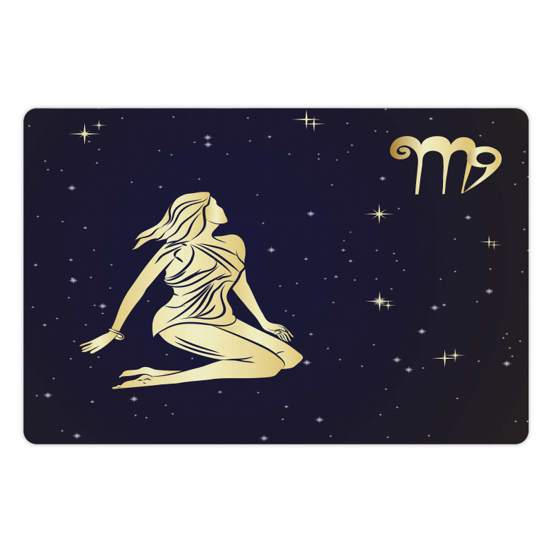 Woman in Short Dress Pet Mat