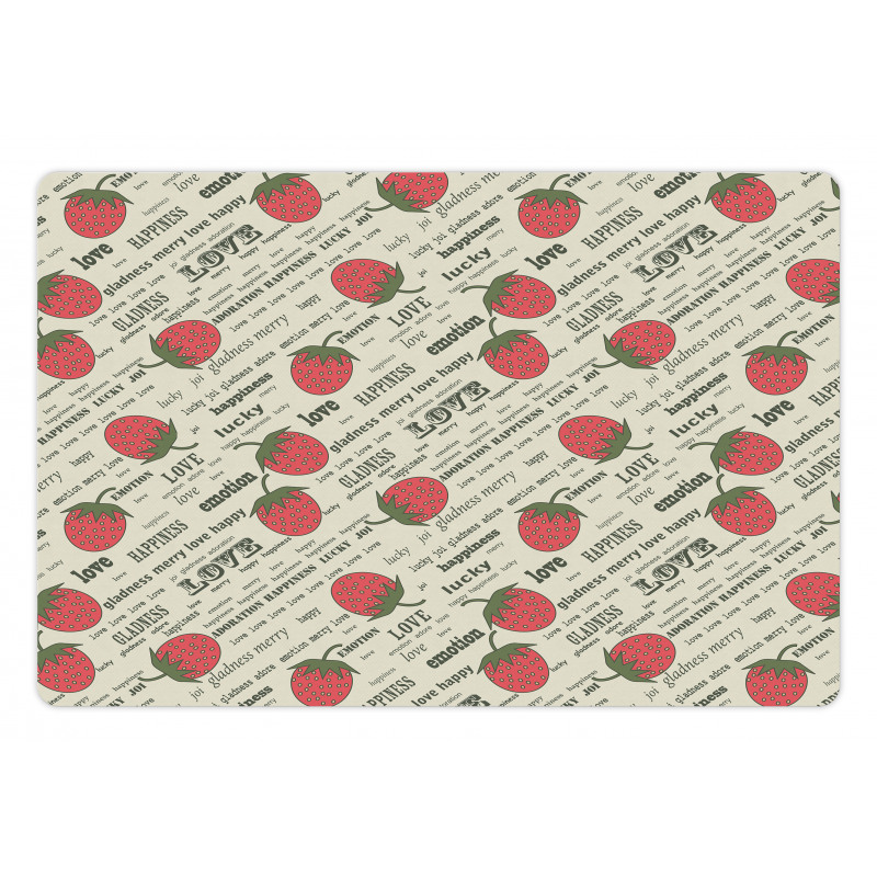 Retro Strawberry Love Pet Mat