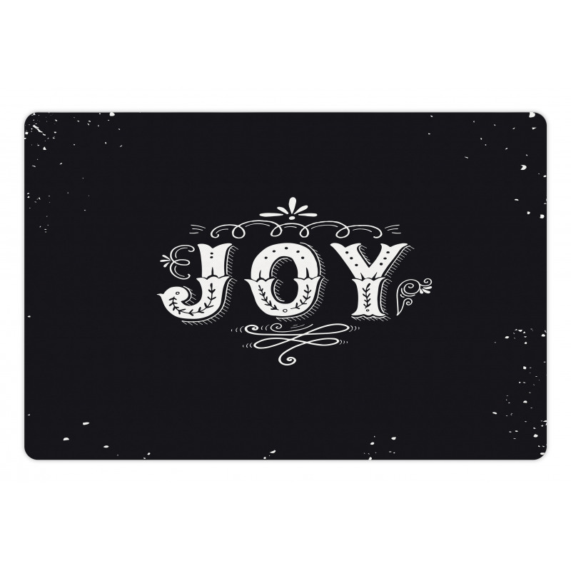 Retro Style Ornate Words Pet Mat