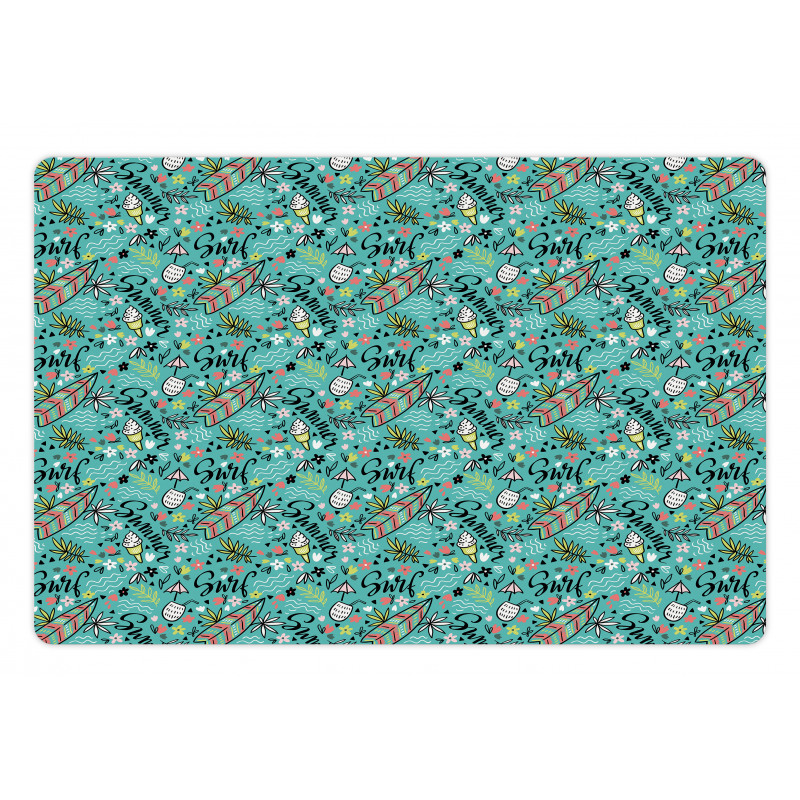 Tropic Floral Design Pet Mat