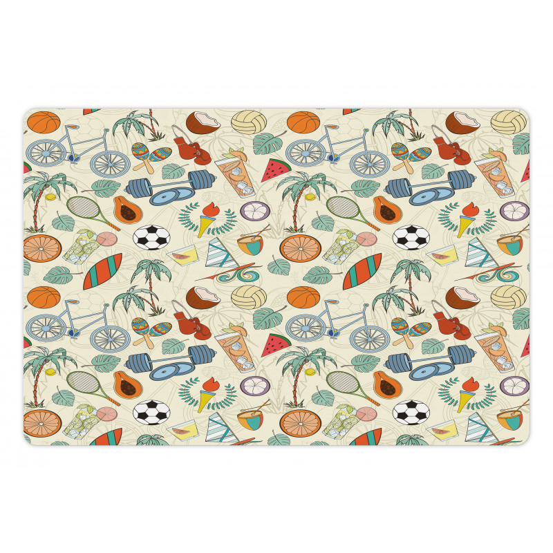 Cartoon Style Elements Pet Mat