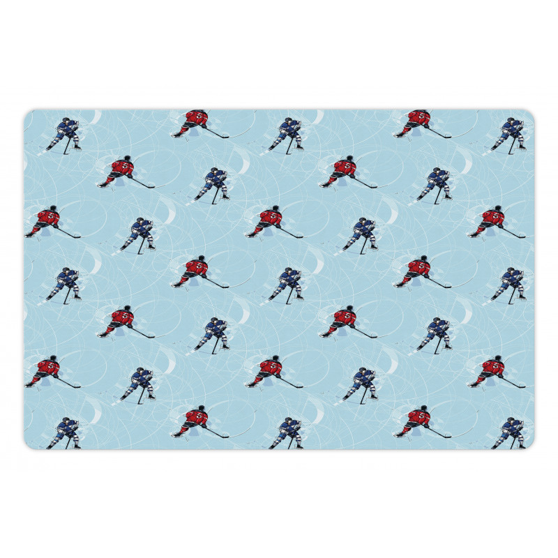 Ice Hockey Pattern Winter Pet Mat