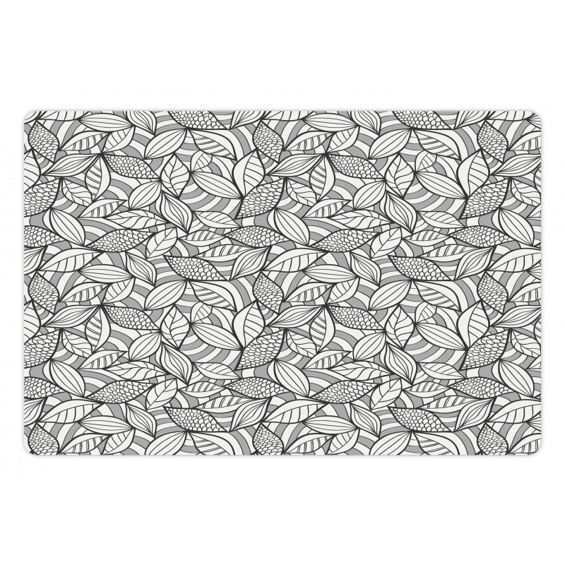 Abstract Doodle Foliage Pet Mat