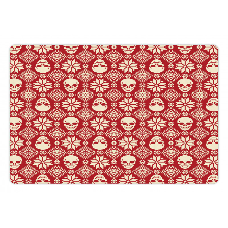 Needlework Skull Motif Pet Mat