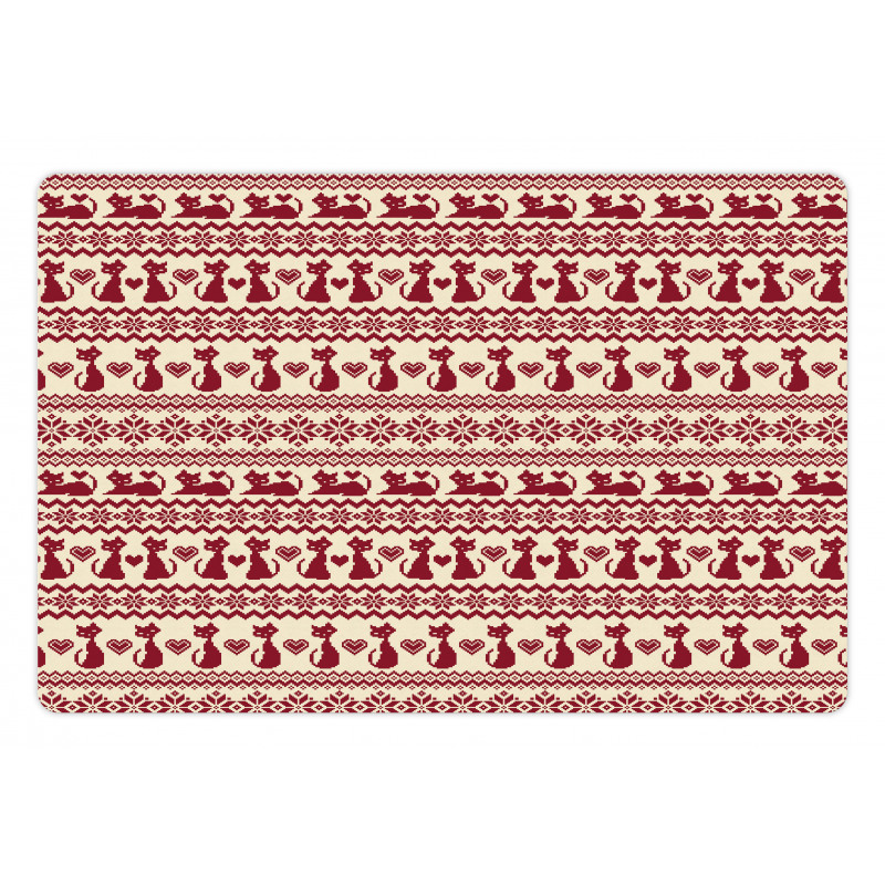 Cat Pattern Pixel Art Pet Mat