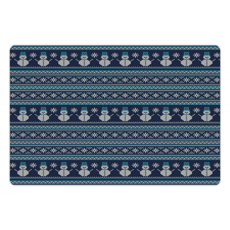 Snowman Chevron Zigzag Pet Mat