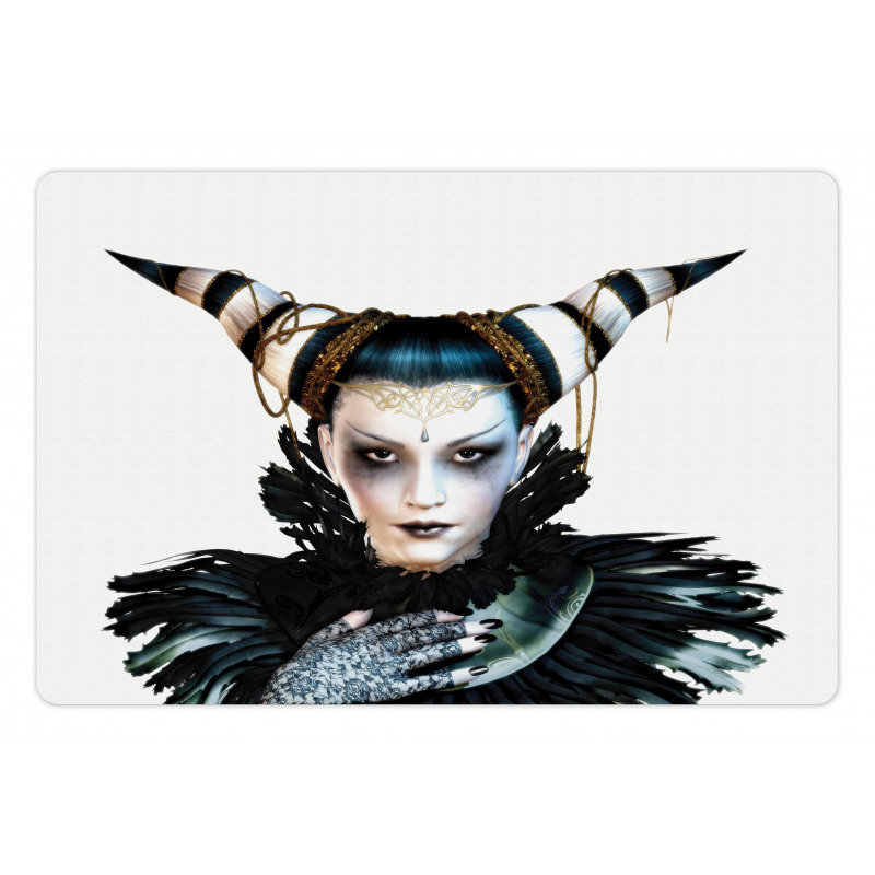 Gothic Lady Hair Horns Pet Mat