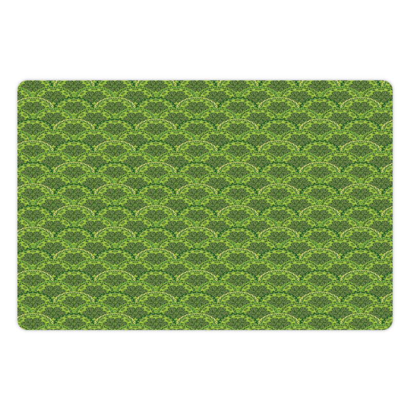 Floral Circles Leaves Pet Mat