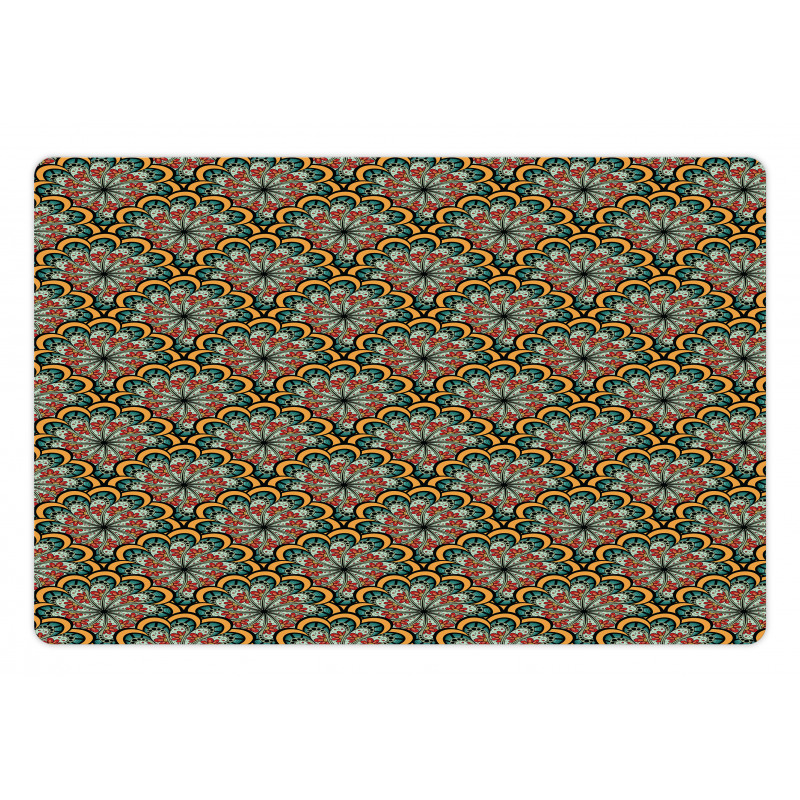 Tribal Paisley Flowers Pet Mat