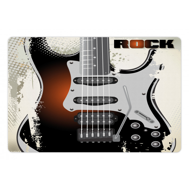 Retro Grunge Guitar Pet Mat