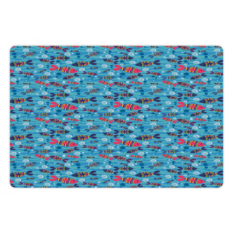 Colorful Wavy Ocean Pet Mat