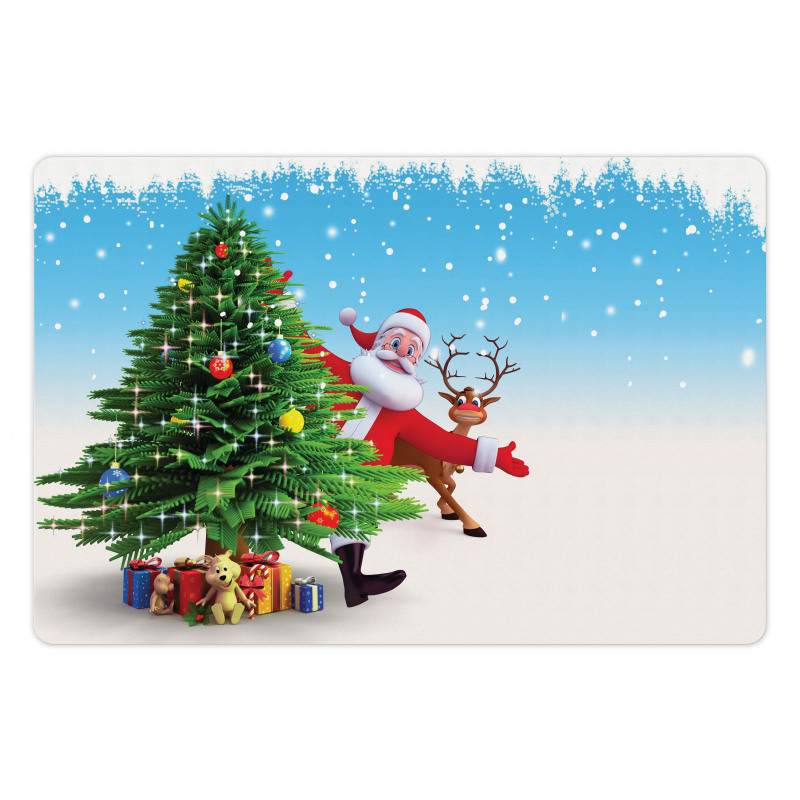 Xmas Reindeer Presents Pet Mat