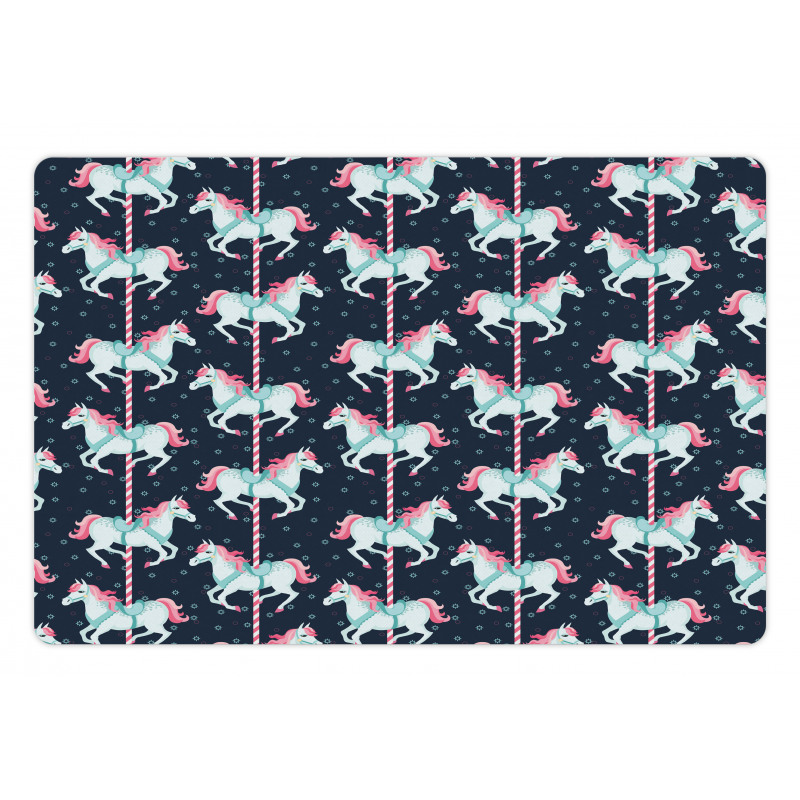 Carousel Horses Children Pet Mat