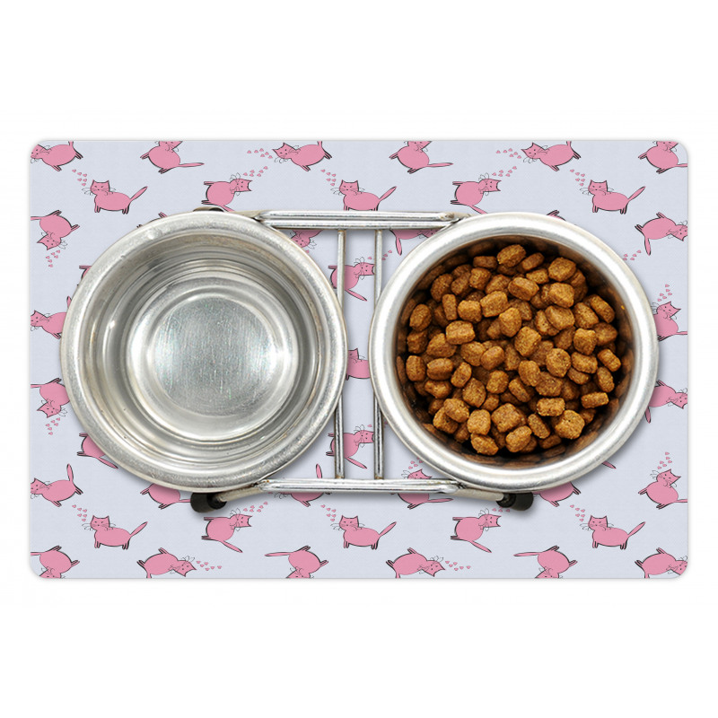 Romantic Pink Kittens Pet Mat