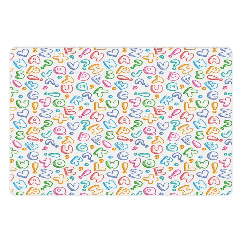 Colored Letters Pet Mat