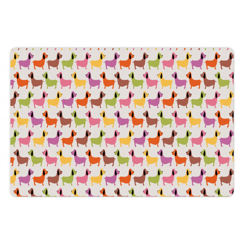 Colorful Puppy Motif Pet Mat