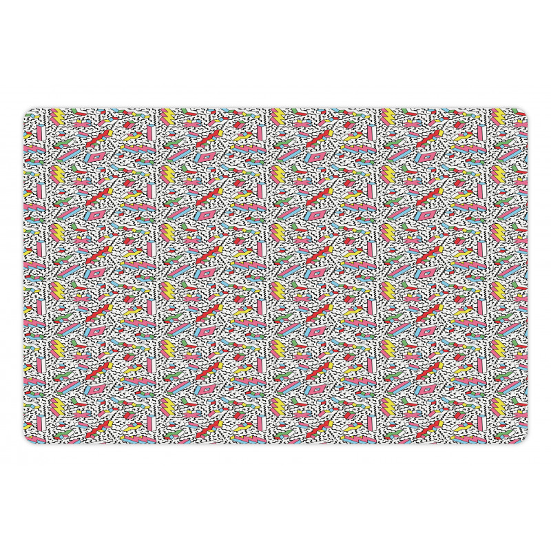 Memphis 90s 3D Shapes Pet Mat