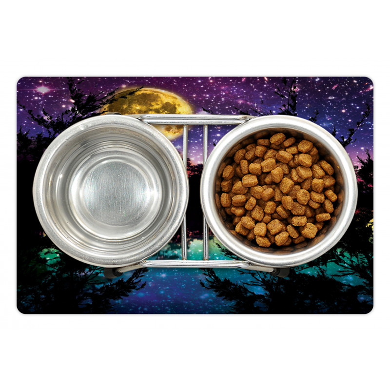 Night Sky Trees Pet Mat