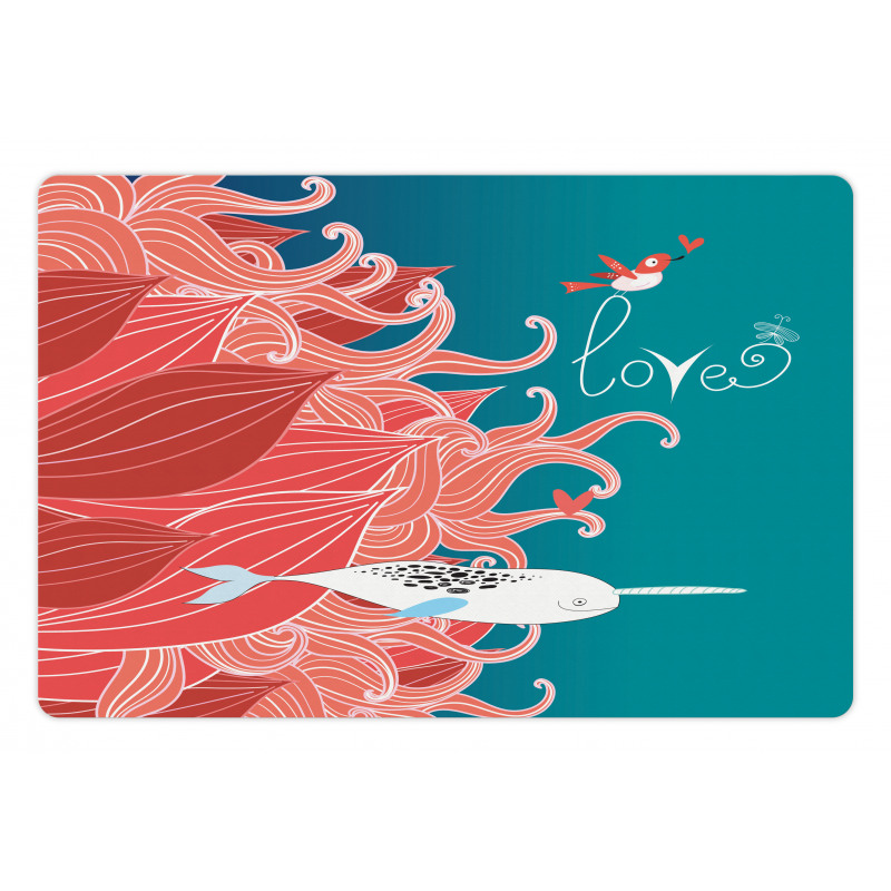 Arctic Whale and Bird Pet Mat