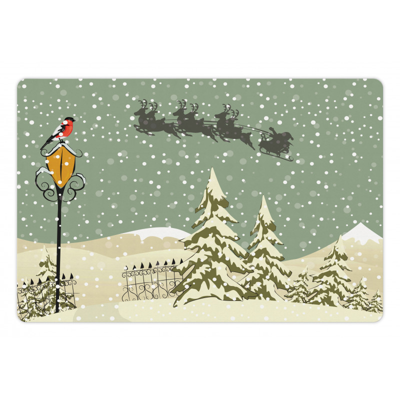 Santa Claus Reindeer Pet Mat