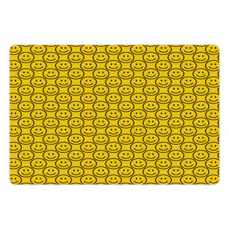 Diagonal Smiling Faces Pet Mat