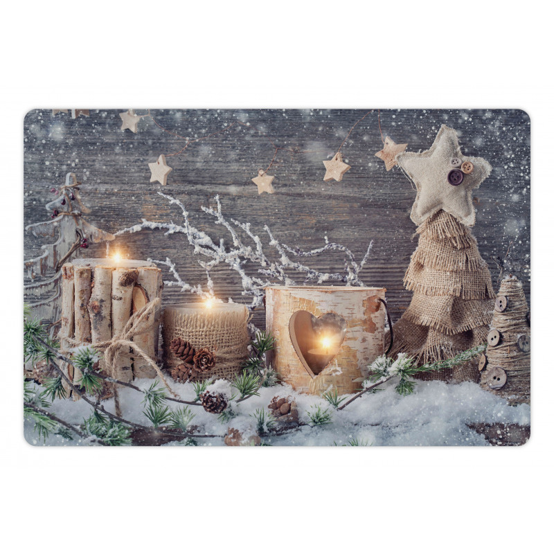 Candle Winter Holiday Pet Mat