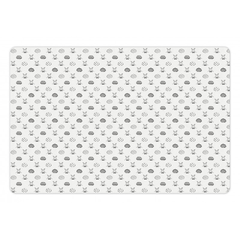 Rabbits Patterned Eggs Pet Mat