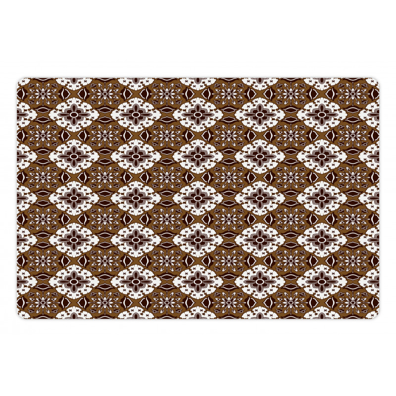 Batik Floral Pattern Pet Mat