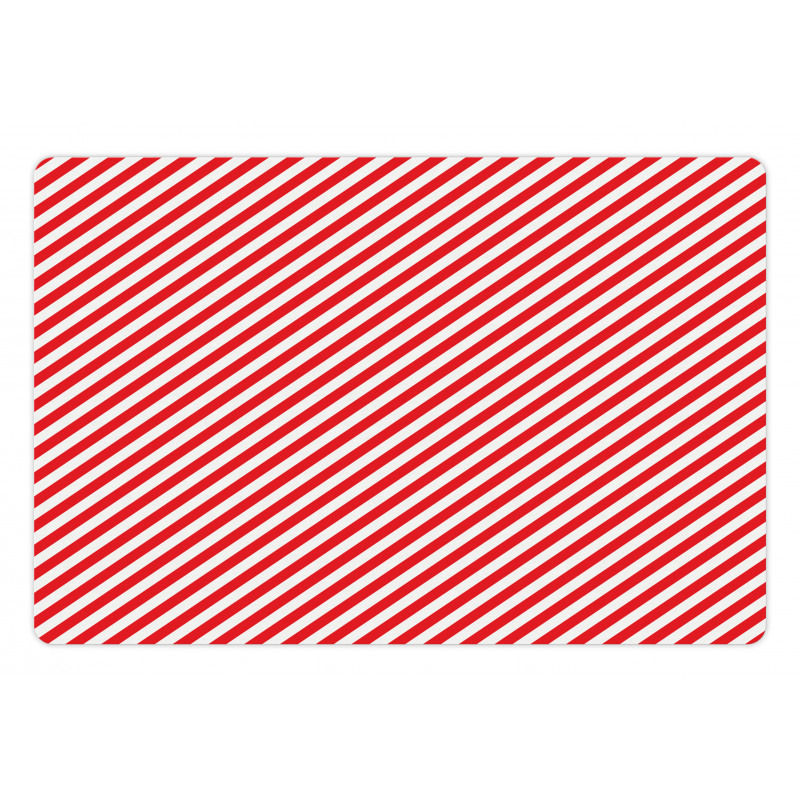 Diagonal Red Lines Pet Mat