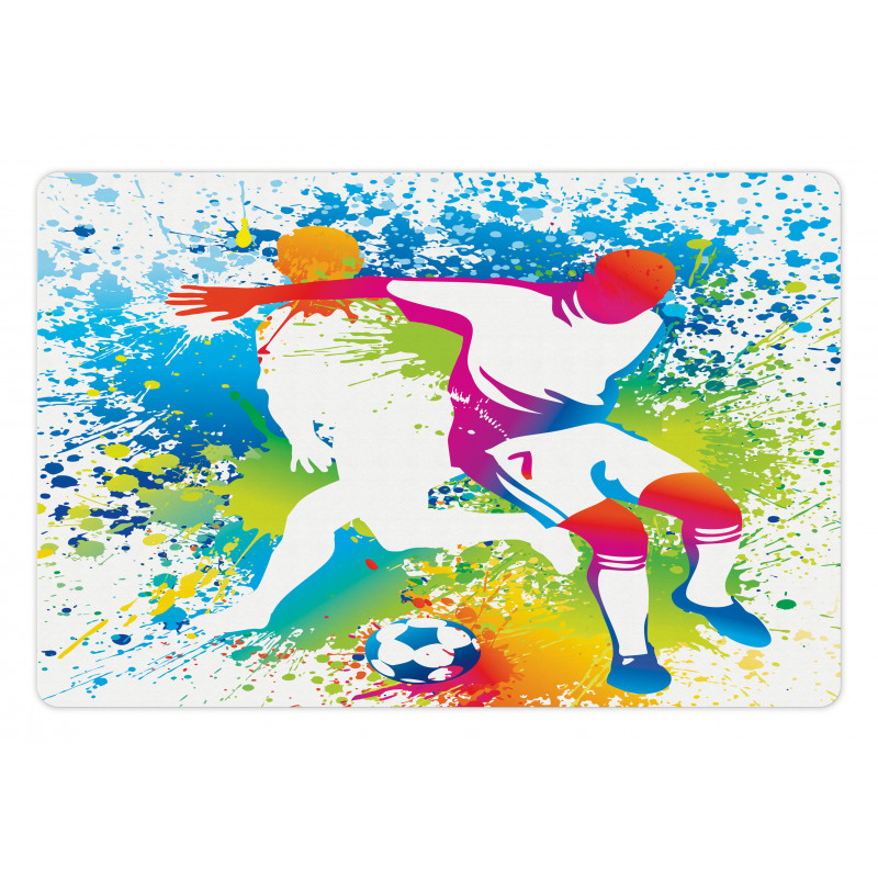Football Players Colorful Pet Mat