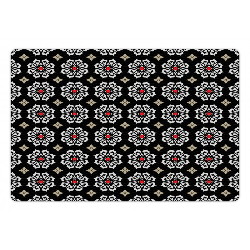 Floral Ornament Motifs Pet Mat