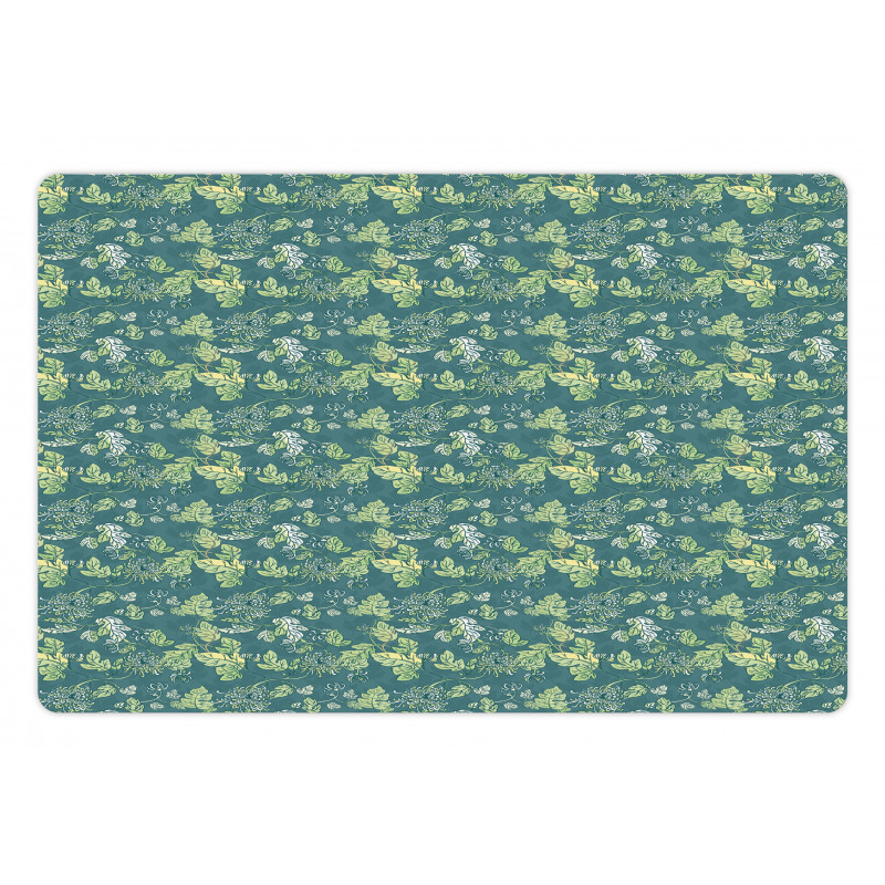 Pastel Curly Stems Abstract Pet Mat