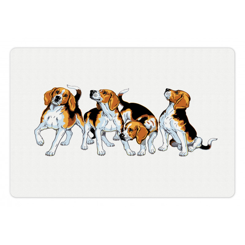 4 Beagle Hounds Play Pet Mat