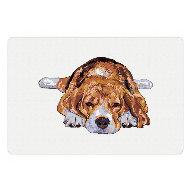 Old Dog Resting Sketch Pet Mat