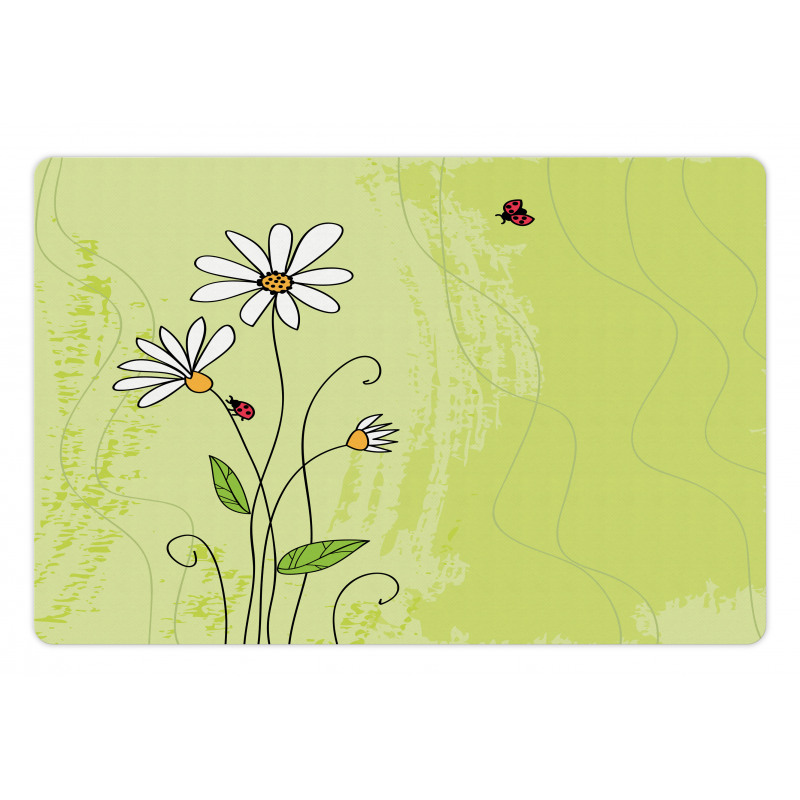 Chamomile Ladybugs Art Pet Mat