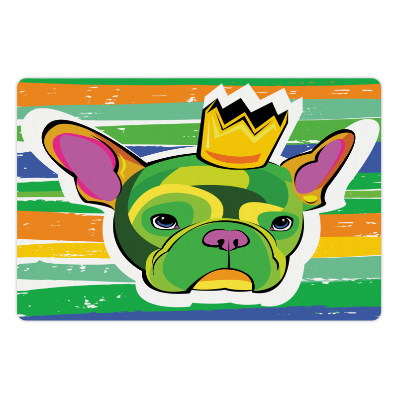 Crowned Dog Colorful Pet Mat