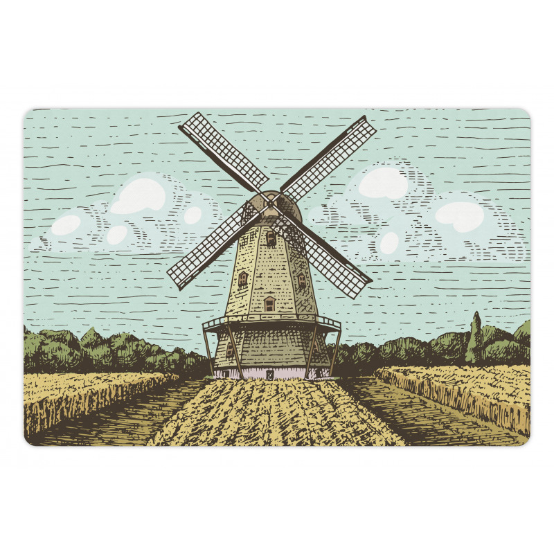 Windmill and Farmland Pet Mat