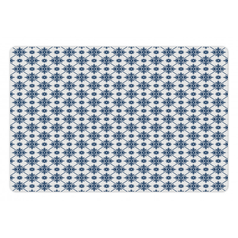 Rhombuses and Flowers Pet Mat