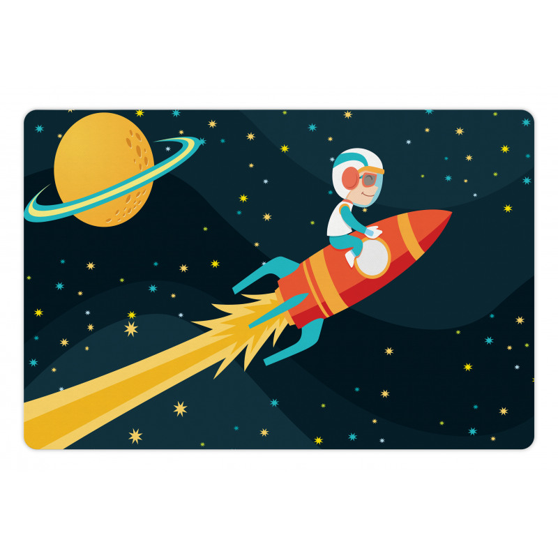 Boy on a Rocket Adventure Pet Mat