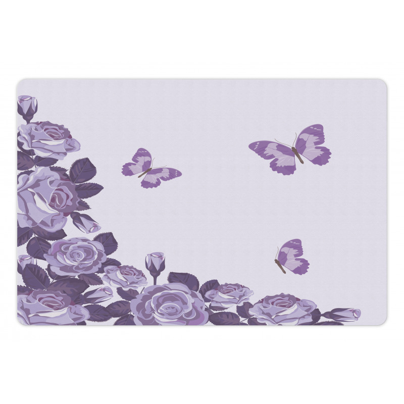 Bridal Roses Butterflies Pet Mat