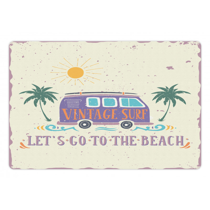 Grunge Beach Words Pet Mat