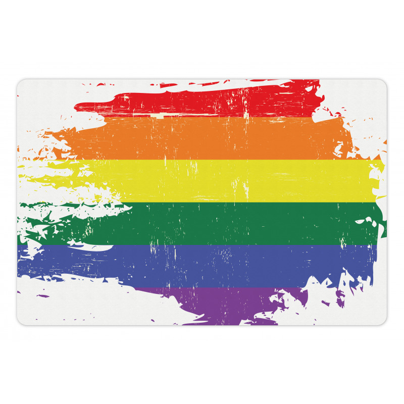 LGBT Flag Line Pet Mat