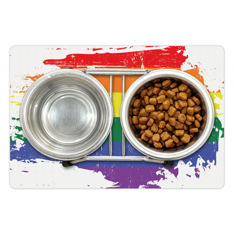 LGBT Flag Line Pet Mat