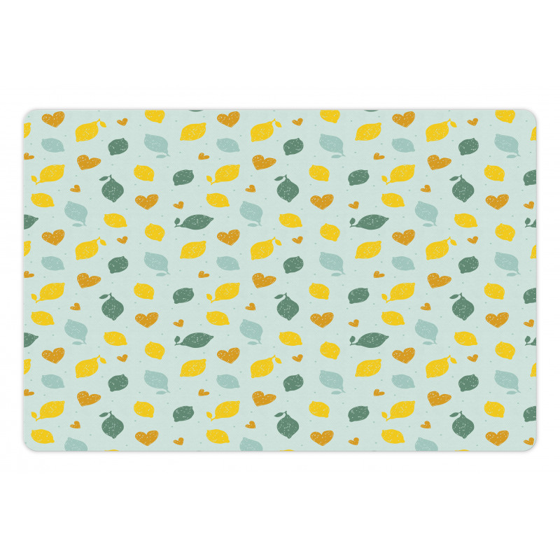 Scribbled Lemon Design Pet Mat