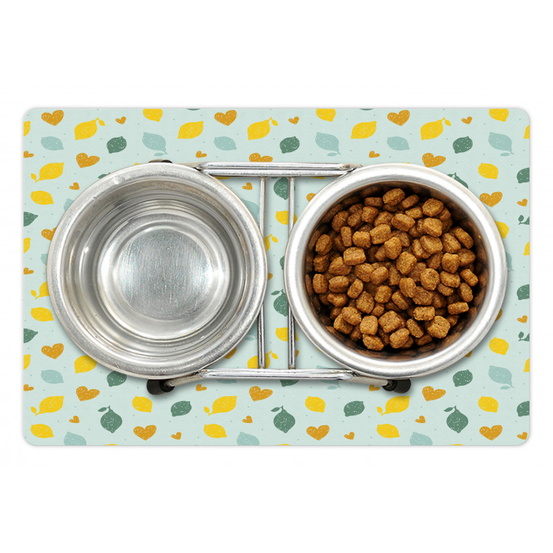 Scribbled Lemon Design Pet Mat