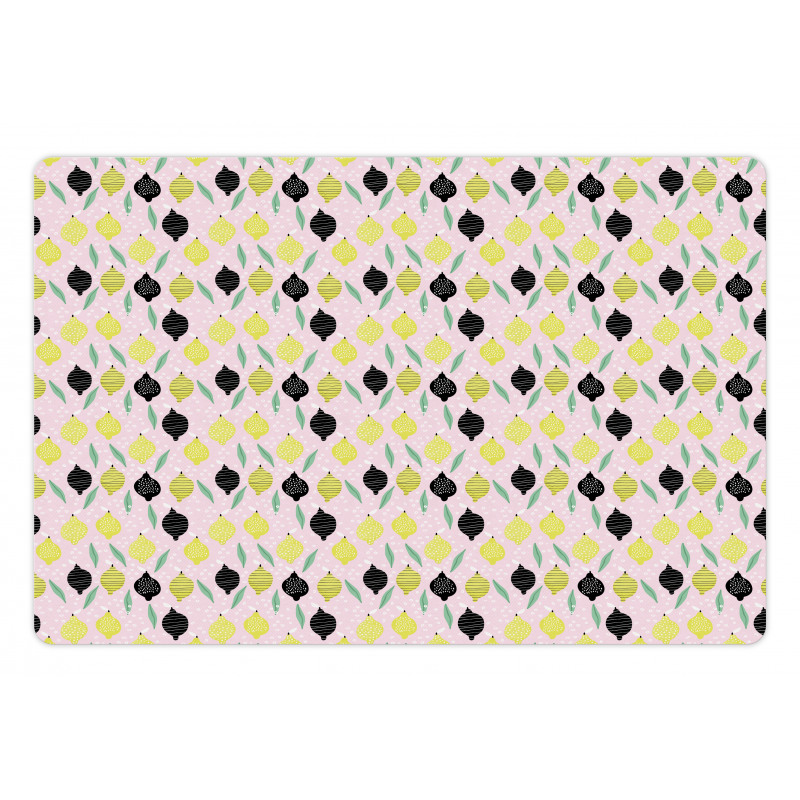 Crocked Line Lemons Pet Mat