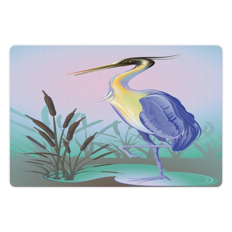 Heron with Reed Water Pet Mat