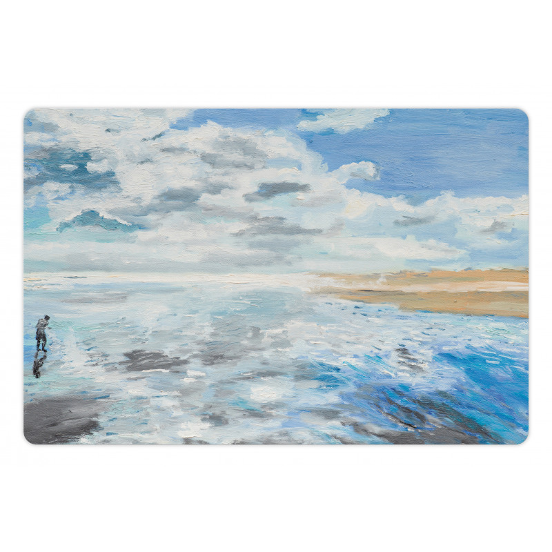 Oil Painting Beach Summer Pet Mat